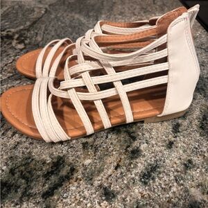 Girls White Strappy Sandals